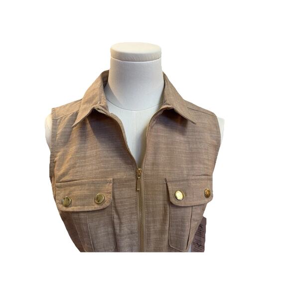 Nanette Lepore Size 4 Tan Sleeveless Belted Jumpsuit Romper Coastal Preppy - Picture 5 of 9